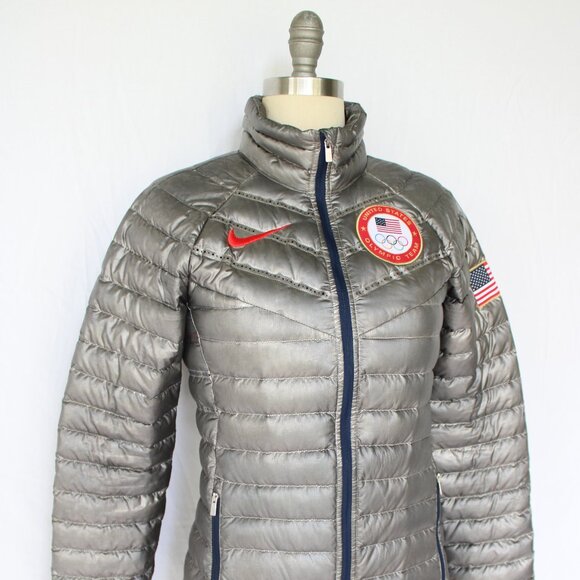 Nike Team USA Olympic Aeroloft Summit 800 Down Puffer Jacket Graphite Gray - Picture 5 of 11